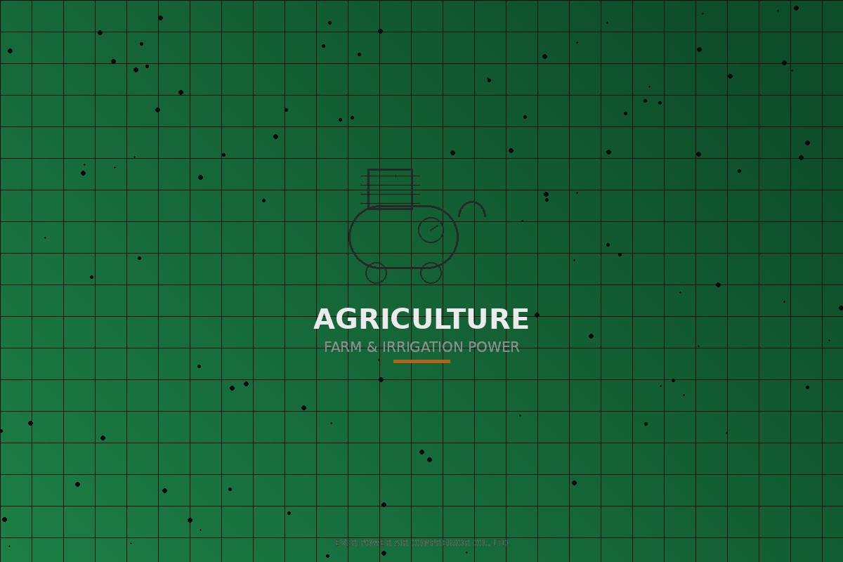 Gas air compressor powering agricultural spraying equipment and irrigation system pneumatic controls on a large-scale farm